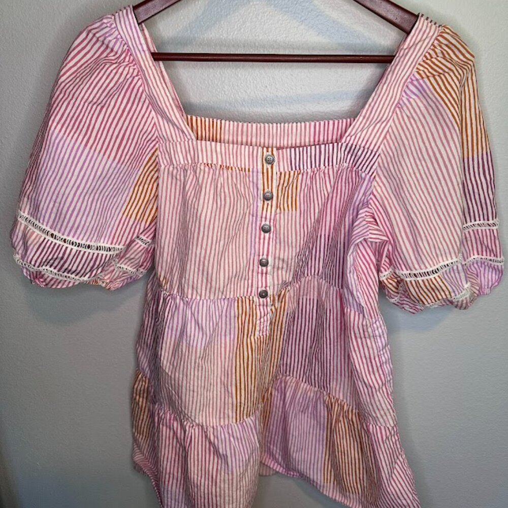 Anthropologie Maeve Gable Tiered Tunic Mini Dress 100% Cotton - XS
